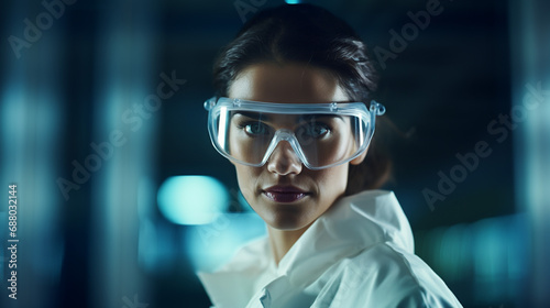 Portrait of female scientist in laboratory. 