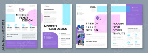 Flyer Template Layout Design Set. Corporate business annual report, catalog, magazine, flyer mockup. Creative modern background concept in abstract flat style shape