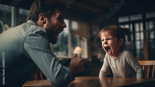 Photo Dad has a fight with his child daughter