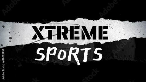 Animated design with extreme sports opening transition text photo