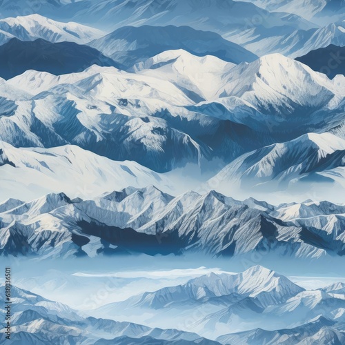 Seamless, top view of mountain ranges © cherezoff
