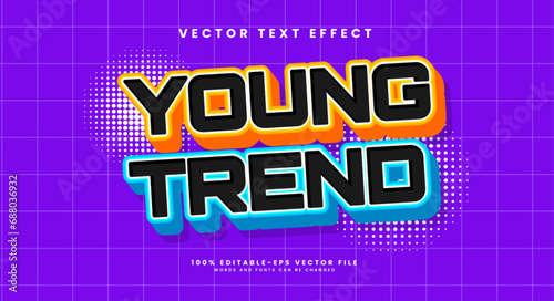 Young trend editable vector text style effect. Vector text effect with a hipster style that is suitable for youth trend themes.