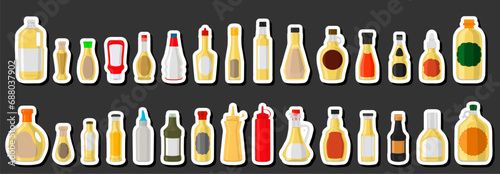 Illustration big kit varied glass bottles filled liquid white wine vinegar