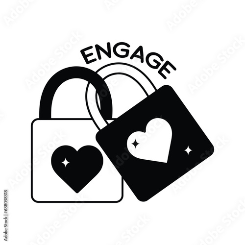 Engage doodle vector outline Sticker. EPS 10 file