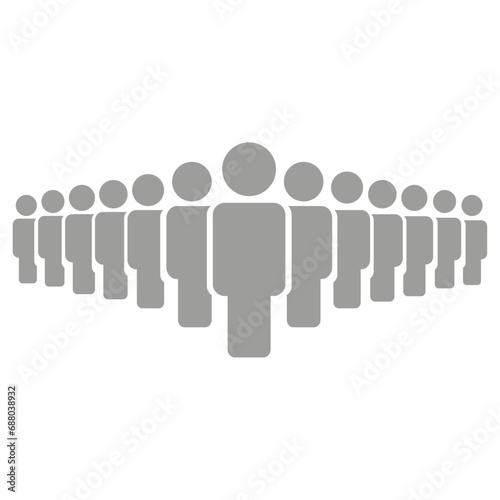 Vector flat illustration. Avatar, user profile, gender neutral silhouette. Gray icon of thirteen gender neutral people. Suitable for social media profiles, icons, screensavers and as a template.