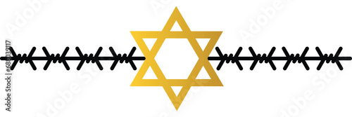 International Holocaust Remembrance Day vector. Star of David . January 27. Important day