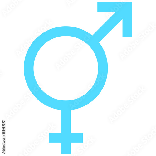 Bisexual symbol icon. Flat design. For presentation, graphic design, mobile application.