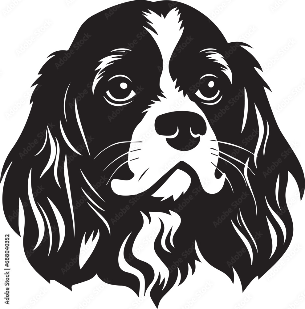 Fototapeta premium black and white dog illustration