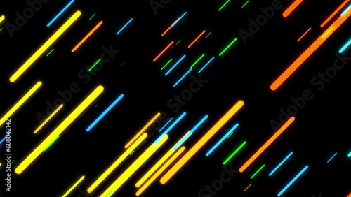 Neon glowing rays in motion. Video animation Ultra HD 4K