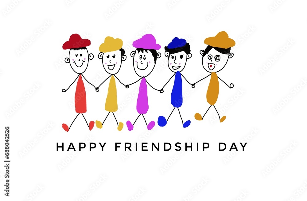 Hand drawn picture of colorful human cartoons characters. Concept, happy time with friends. Illustration for using as teaching aids or design for decoration. Love and friendships. Hand drawn picture of colorful human cartoons characters. Concept, happy time with friends. Illustration for using as teaching aids or design for decoration. Love and friendships.