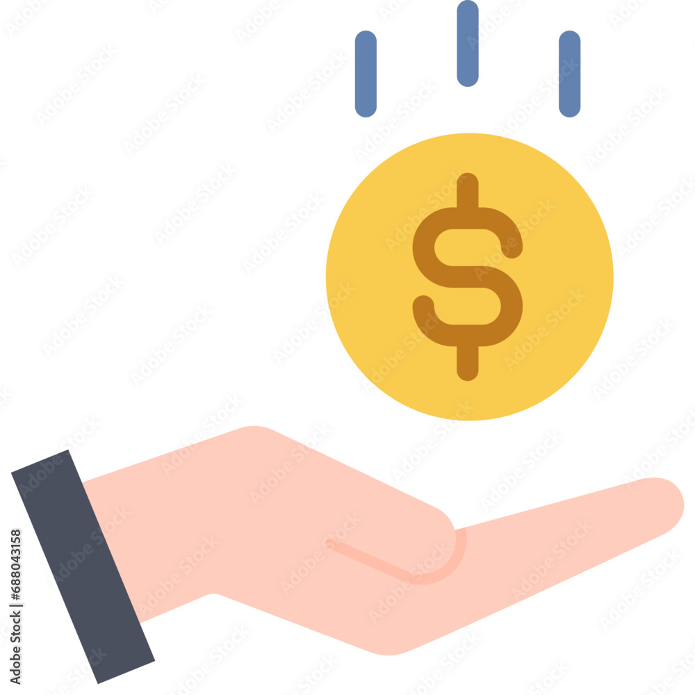 Income icon. Flat design. For presentation, graphic design, mobile application. Income icon. Flat design. For presentation, graphic design, mobile application.
