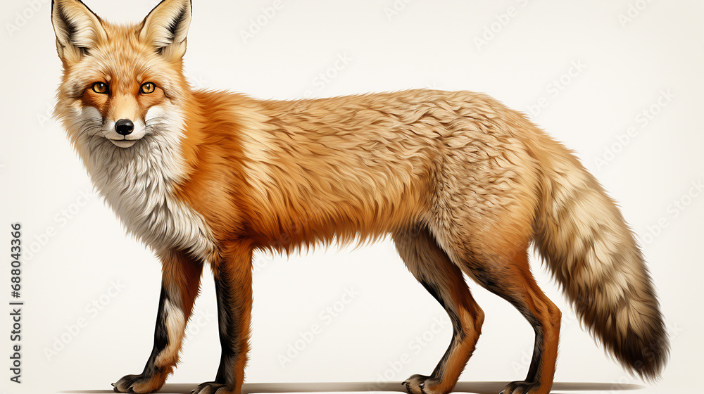 3d rendered photo of fox on a white background made with generative AI
