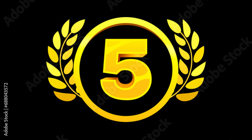 Winners golden laurel wreath. Top 5 award.