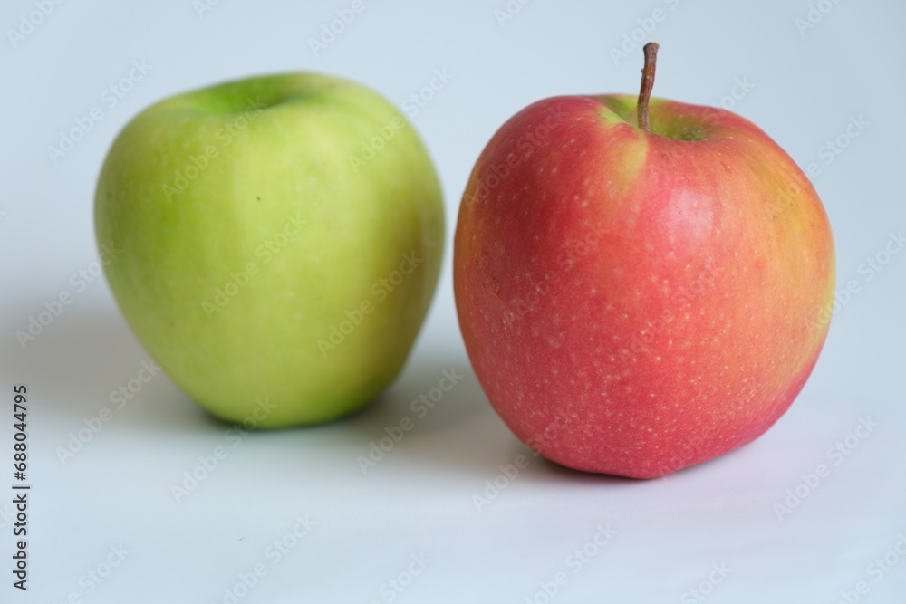 two apples green and red isolated two apples green and red isolated