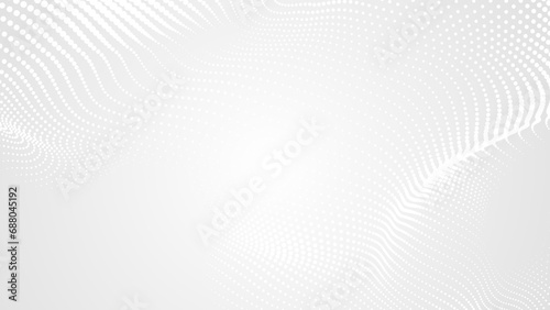 Dot white gray wave light technology texture background. Abstract big data digital concept. 3d rendering. photo