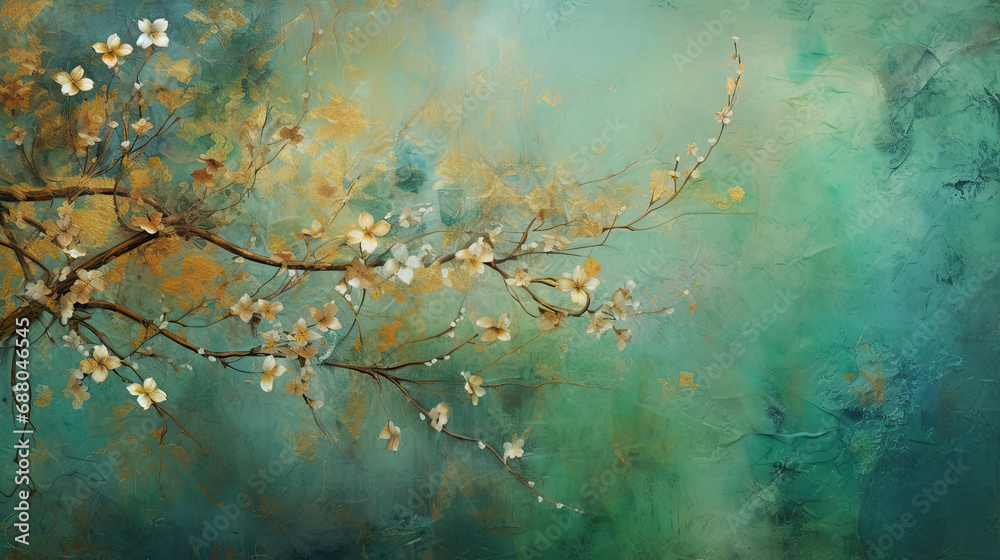 abstract vintage dreamy grunge art tempera decoupage in fantasy art