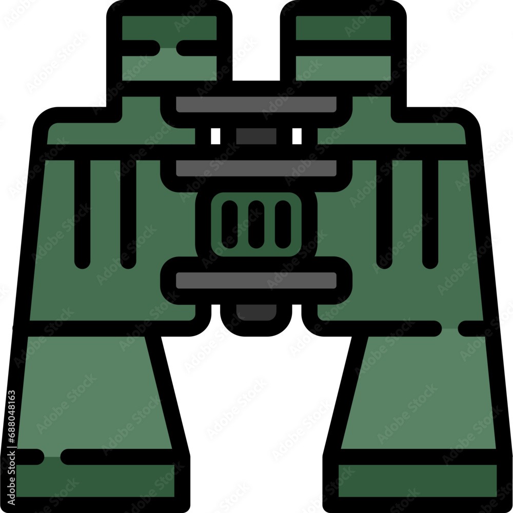 Binoculars icon. Filled outline design. For presentation, graphic design, mobile application. Binoculars icon. Filled outline design. For presentation, graphic design, mobile application.