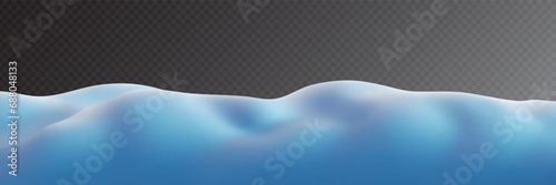 Snowdrifts on transparent background, panoramic image, vector illustration	
