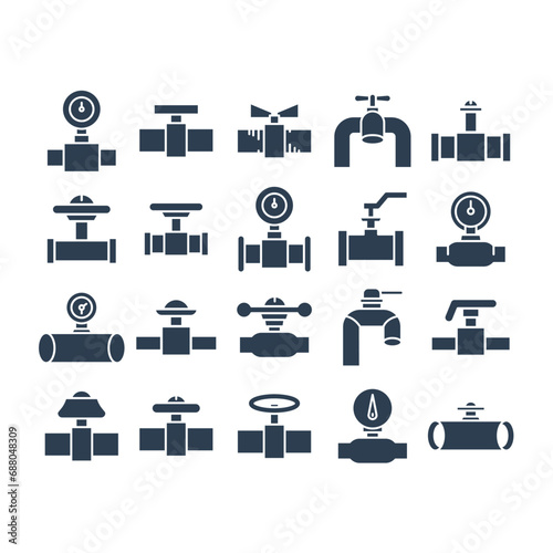 set of pipeline logo vector icon