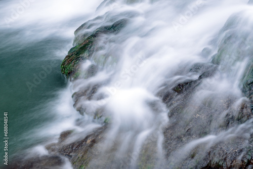 Silky effect waterfalls inside the village of Torbera, Burgos, Castile and Leon, Spain. © JoseLuis