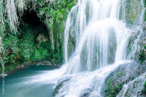 Silky effect waterfalls inside the village of Torbera, Burgos, Castile and Leon, Spain. photo
