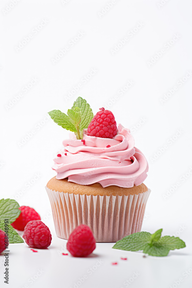 Minimal style sweets with strawberry, raspberry cupcakes, set against a white background in pastel colors. Perfect for Valentine's Day, these delicious treats bring a touch of romance to any occasion. Minimal style sweets with strawberry, raspberry cupcakes, set against a white background in pastel colors. Perfect for Valentine's Day, these delicious treats bring a touch of romance to any occasion.