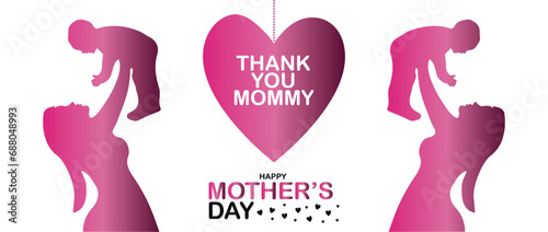 Happy Mother's Day. banner, Greeting card, poster