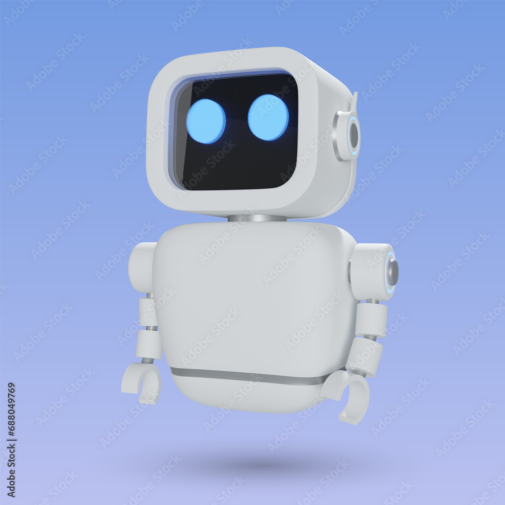 3D Robot chatbot, AI in science and business, Technology and engineering concept 3D Robot chatbot, AI in science and business, Technology and engineering concept