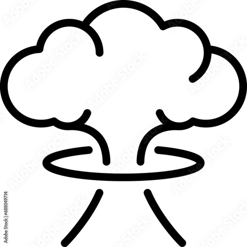 Nuclear bomb icon. Outline design. For presentation, graphic design, mobile application.