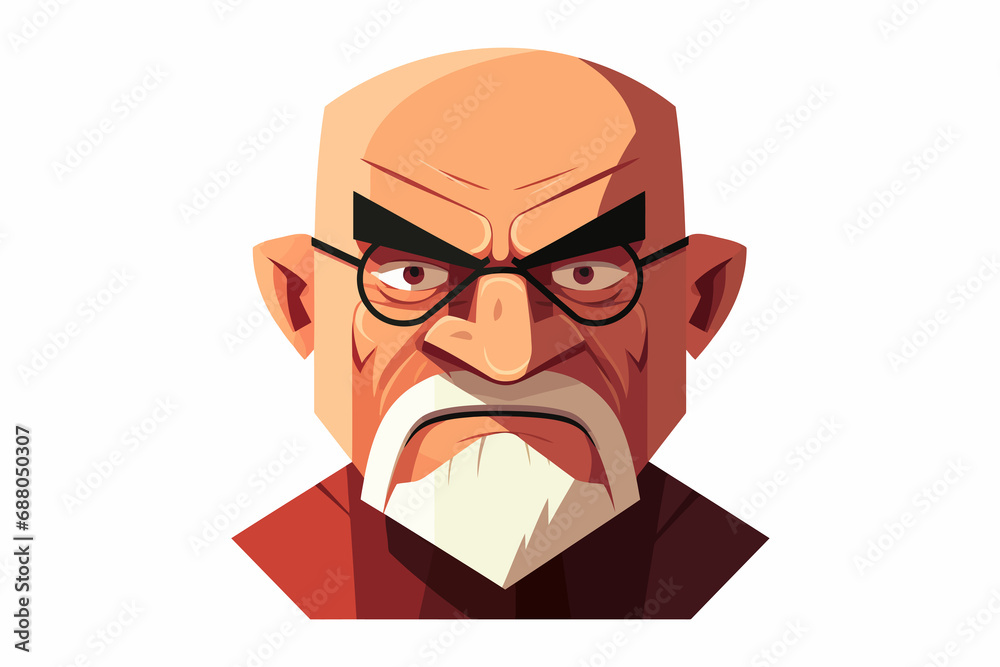Angry old man isolated vector style on isolated background illustration Angry old man isolated vector style on isolated background illustration