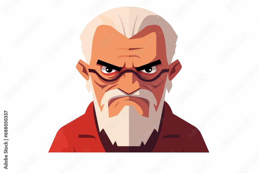 Angry old man isolated vector style on isolated background illustration Angry old man isolated vector style on isolated background illustration