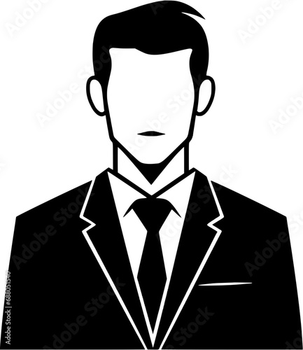 Businessman Wearing Suit Icon Vintage Outline Icon