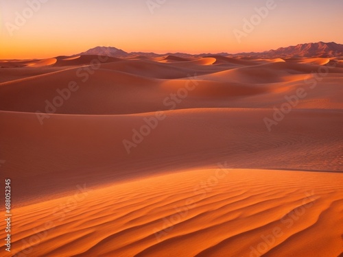 serenity in the sands breathtaking sunset illuminating desert dunes in UHD