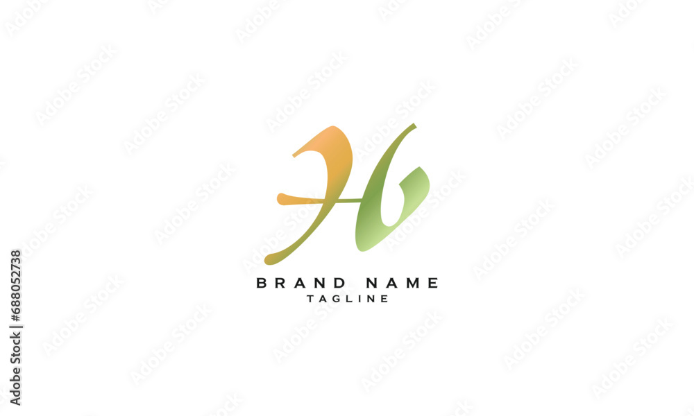 Fototapeta premium HB, BH, Abstract initial monogram letter alphabet logo design
