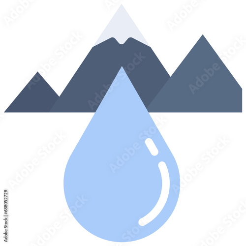 Mineral water icon. Flat design. For presentation, graphic design, mobile application.