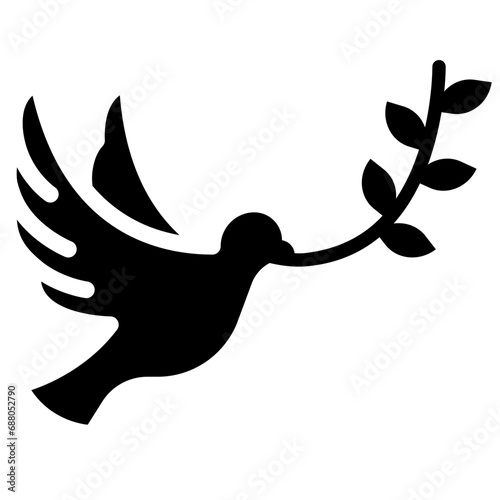 Dove With Olive Branch Icon