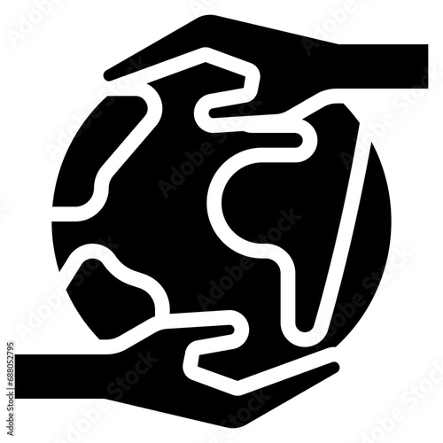 Hands Protecting World Icon