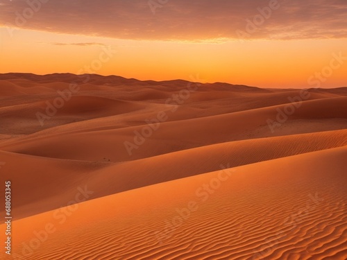 desert sunset elegance showcase tranquil beauty with striking dune silhouettes