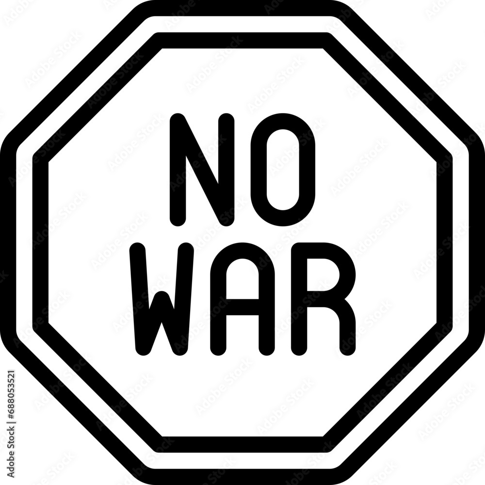 No War Warning Sign Icon No War Warning Sign Icon