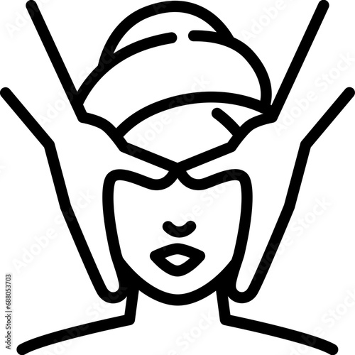 Massage face icon. Outline design. For presentation, graphic design, mobile application.