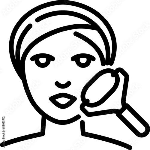 Facial roller icon. Outline design. For presentation, graphic design, mobile application.