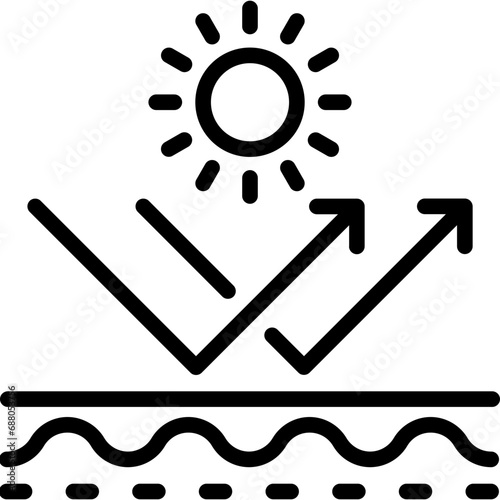 UV protection icon. Outline design. For presentation, graphic design, mobile application.