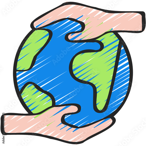 Hands Protecting World Icon