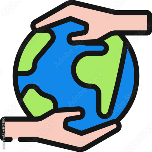 Hands Protecting World Icon