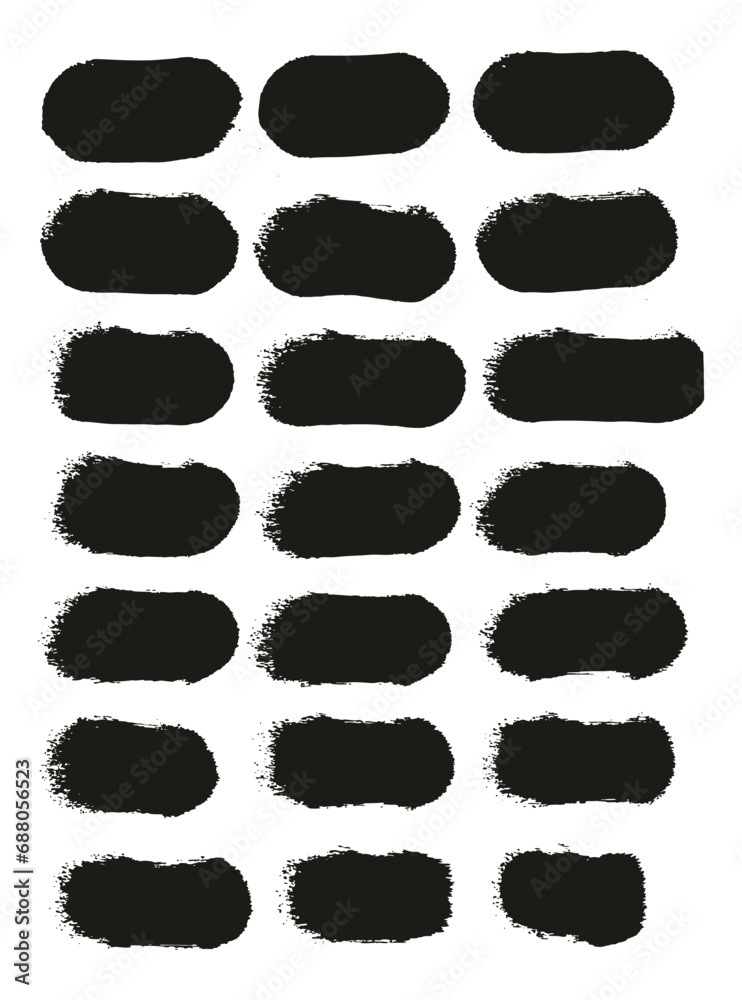 Hand Drawn Round Sponge Regular Artist Brush Straight Lines High Detail Abstract Vector Background Set Hand Drawn Round Sponge Regular Artist Brush Straight Lines High Detail Abstract Vector Background Set