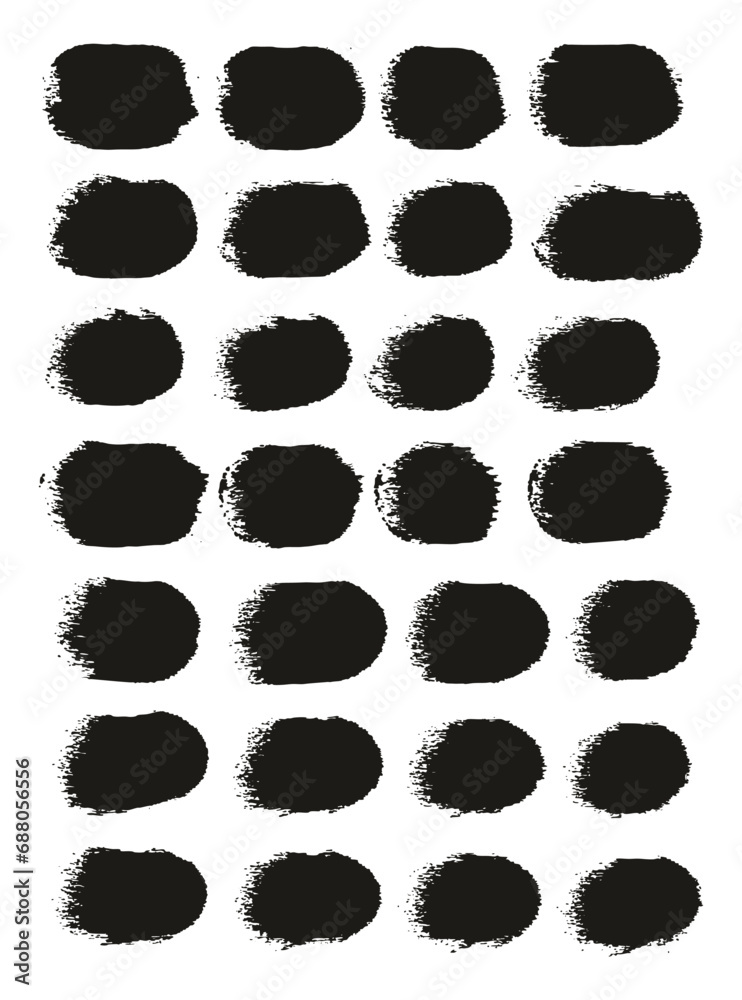 Hand Drawn Round Sponge Regular Artist Brush Straight Lines High Detail Abstract Vector Background Set Hand Drawn Round Sponge Regular Artist Brush Straight Lines High Detail Abstract Vector Background Set
