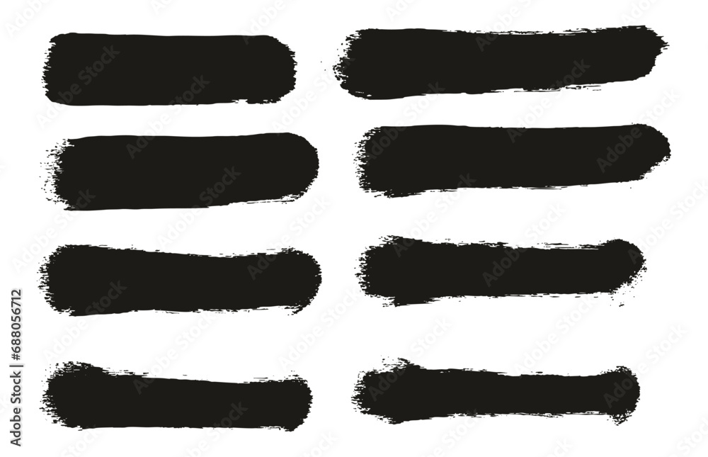 Hand Drawn Round Sponge Regular Artist Brush Straight Lines High Detail Abstract Vector Background Set Hand Drawn Round Sponge Regular Artist Brush Straight Lines High Detail Abstract Vector Background Set
