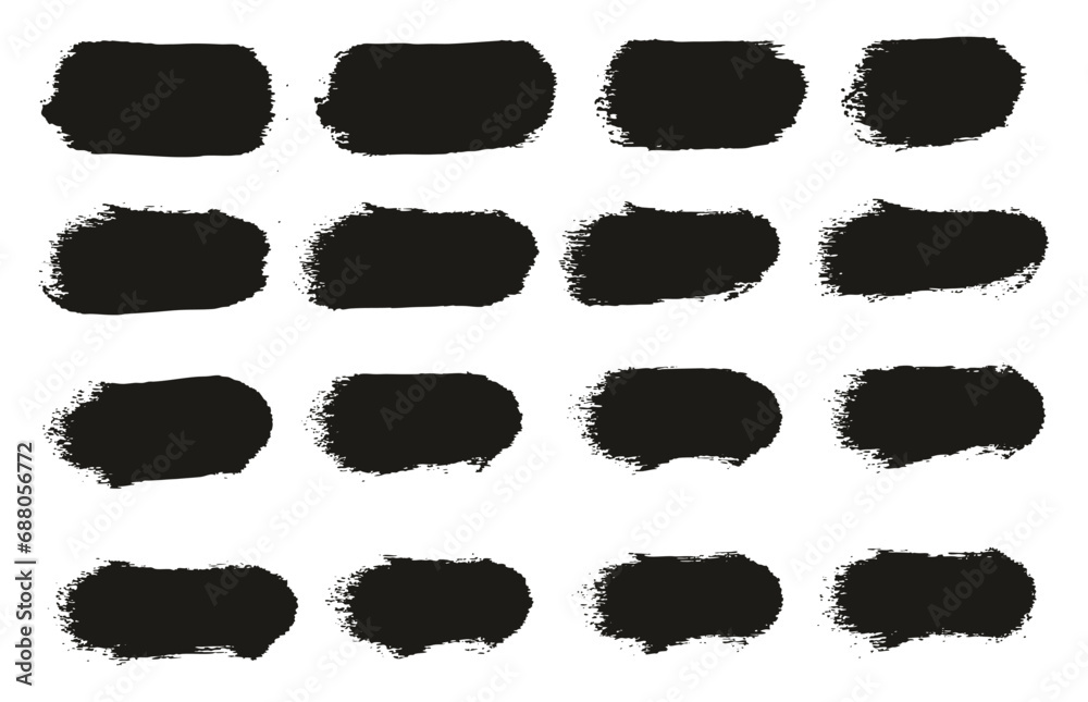 Hand Drawn Round Sponge Regular Artist Brush Straight Lines High Detail Abstract Vector Background Set Hand Drawn Round Sponge Regular Artist Brush Straight Lines High Detail Abstract Vector Background Set