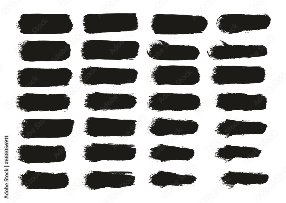 Hand Drawn Round Sponge Regular Artist Brush Straight Lines High Detail Abstract Vector Background Set Hand Drawn Round Sponge Regular Artist Brush Straight Lines High Detail Abstract Vector Background Set