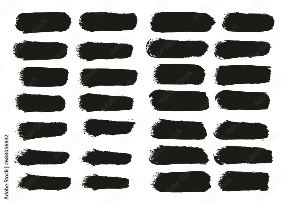 Hand Drawn Round Sponge Regular Artist Brush Straight Lines High Detail Abstract Vector Background Set Hand Drawn Round Sponge Regular Artist Brush Straight Lines High Detail Abstract Vector Background Set